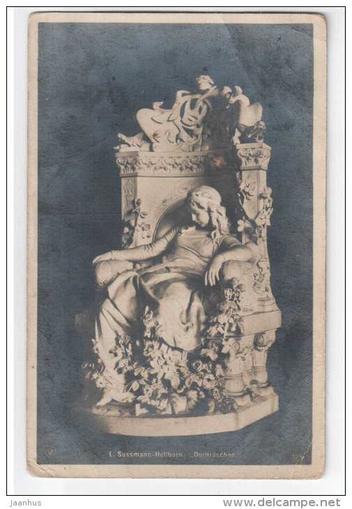 sculpture by L. Sussmann-Hellborn - Dornröschen - 104 - old postcard - circulated in Estonia - used - JH Postcards