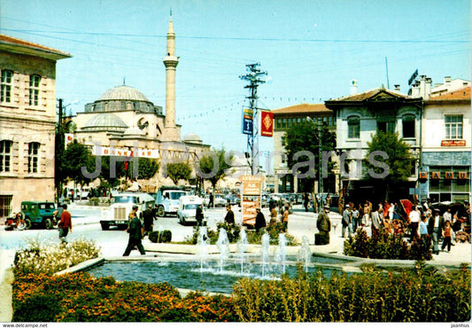 Konya - Hukumet meydani ve Serafettin camii - Government Square and Serafettin Mosque - Turkey - unused - JH Postcards
