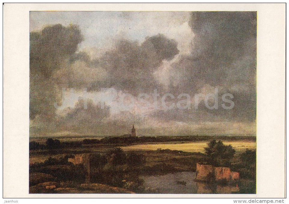 painting by Jacob van Ruisdael - Egmond aan Zee , 1640s - woman - Dutch art - 1986 - Russia USSR - unused - JH Postcards