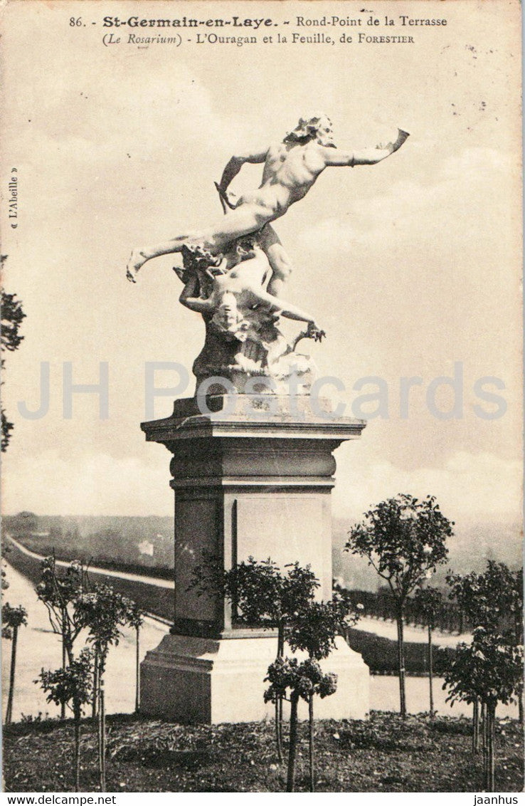 St Germain en Laye - Rond Point de la Terrasse - Le Rosarium - 86 - old postcard - France - used - JH Postcards