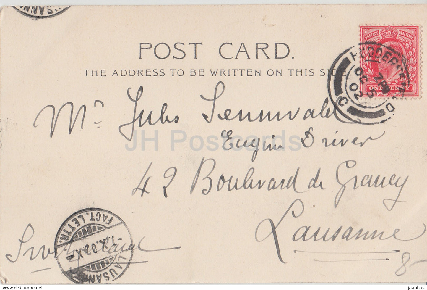 Liverpool - Lime Street - Straßenbahn - alte Postkarte - 1902 - England - Vereinigtes Königreich - gebraucht