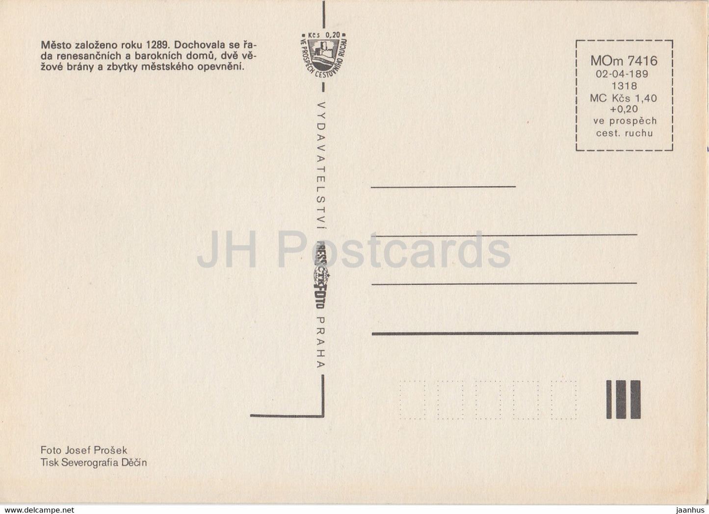 Mestska Pamatkova Rezervace Pelhrimov - Stadtansichten - Mehrfachansichten - Tschechoslowakei - Tschechische Republik - unbenutzt