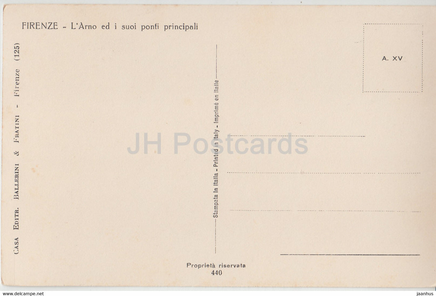 Firenze - Florence - L'Arno ed i suoi ponti principali - bridge - 440 - old postcard - Italy - unused