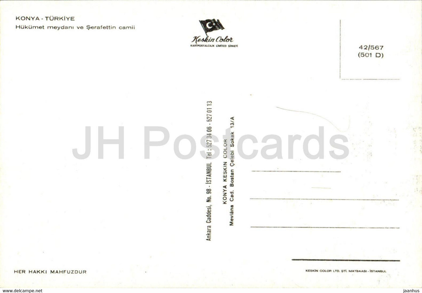 Konya - Hukumet meydani ve Serafettin camii - Regierungsplatz und Serafettin-Moschee - Türkei - unbenutzt