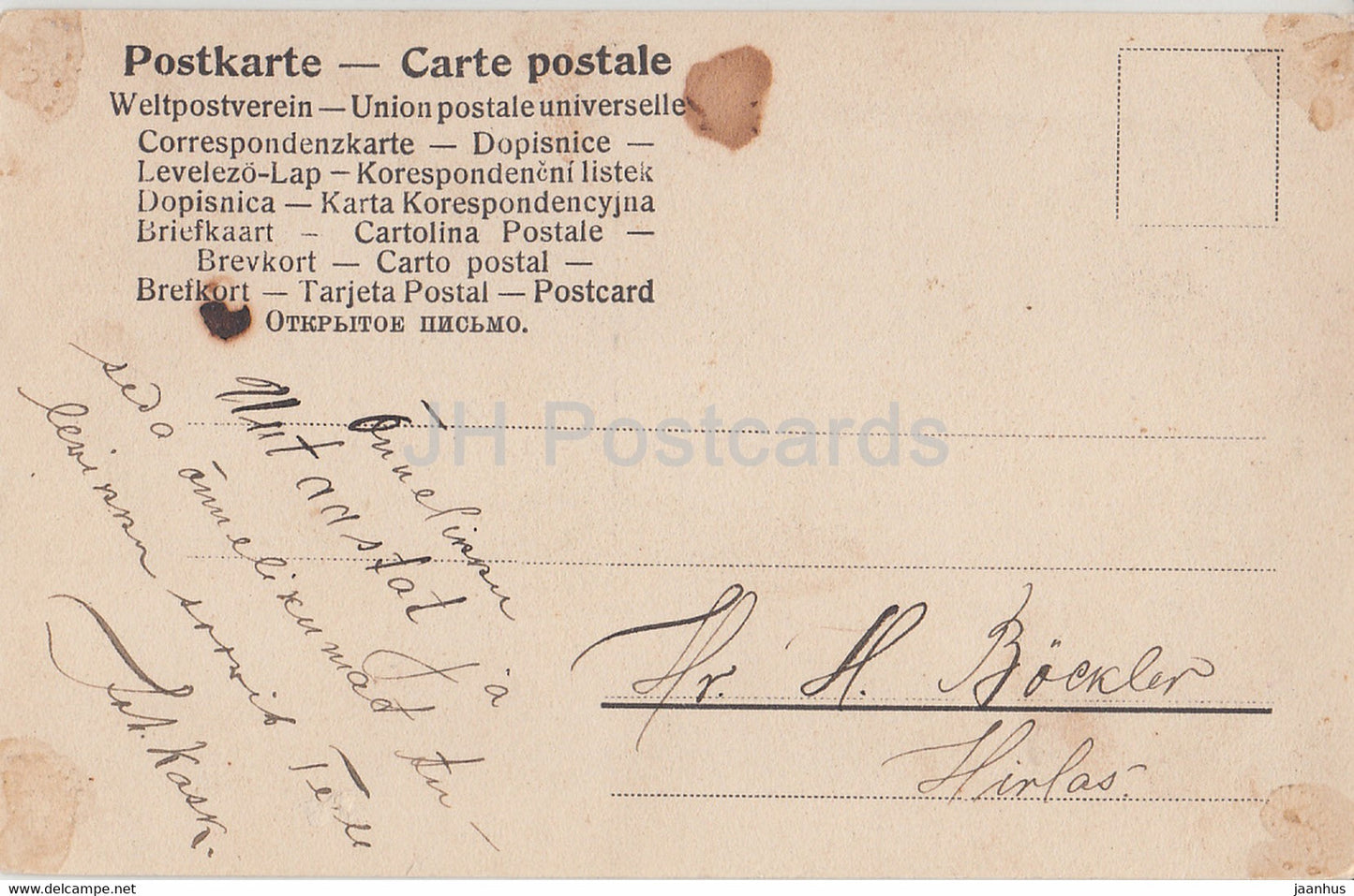 Junge Frau – 1839 – alte Postkarte – gebraucht
