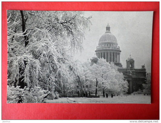 St. isaac Cathedral , State Museum - Leningrad in Winter , St. Petersburg - 1968 - USSR Russia - unused - JH Postcards