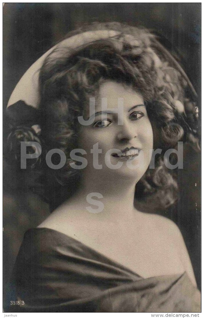 woman - 3518/3 - used in Estonia Elva 1927 - JH Postcards