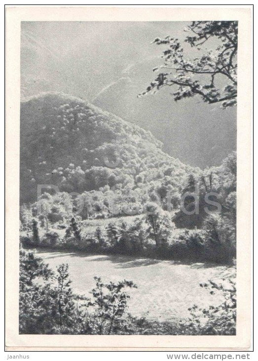 Bzipi river valley - Lake Ritsa - Abkhazia - Caucasus - 1955 - Georgia USSR - unused - JH Postcards
