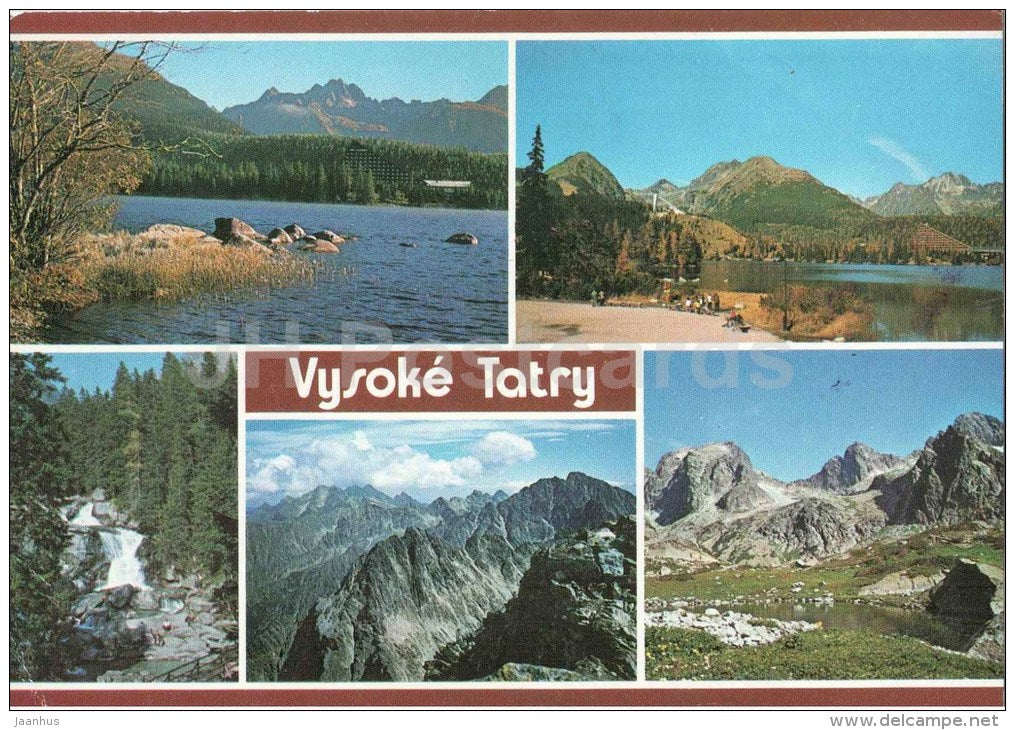 Mountains - Vysoke Tatry - High Tatras - Czechoslovakia - Slovakia - used 1985 - JH Postcards
