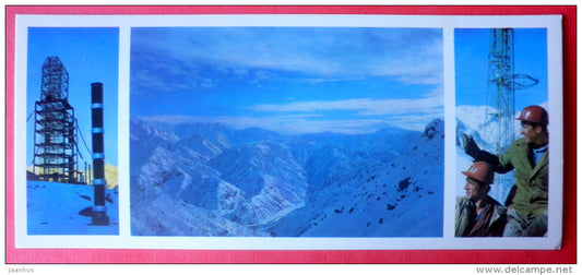 geologists - Station of Academy of Sciences - mountains - 1974 - Tajikistan USSR - unused - JH Postcards