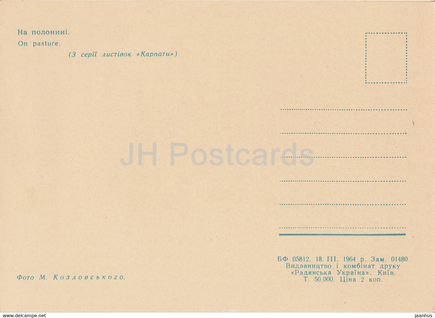 Carpathian Mountains - Karpaty - On Pasture - sheep - 1964 - Ukraine USSR - unused