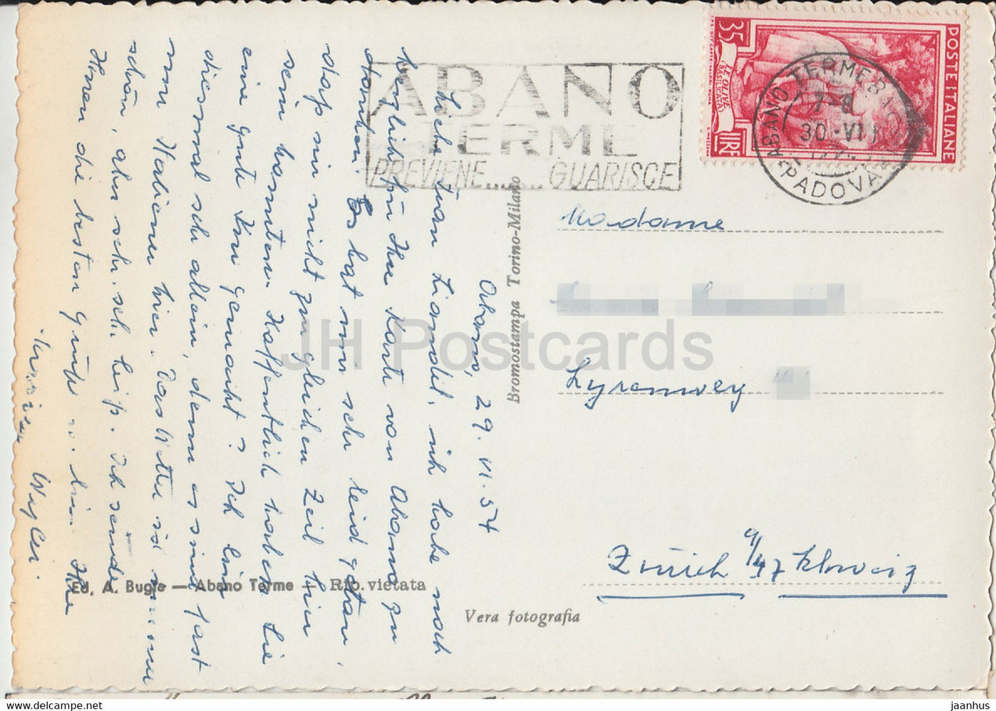 Colli Euganei - Castello del Cattajo - castle - old postcard - 1954 - Italy - used