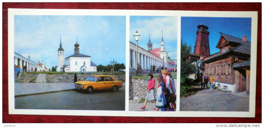 old marketplace - shopping arcade - Souvenir Shop Suzdalskaya Lavka - car -Zhiguli -Suzdal - 1978 - Russia USSR - unused - JH Postcards