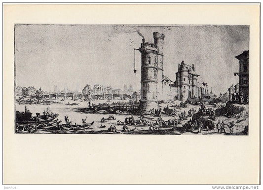painting by Jacques Callot - The new bridge in Paris - French art - 1963 - Russia USSR - unused - JH Postcards