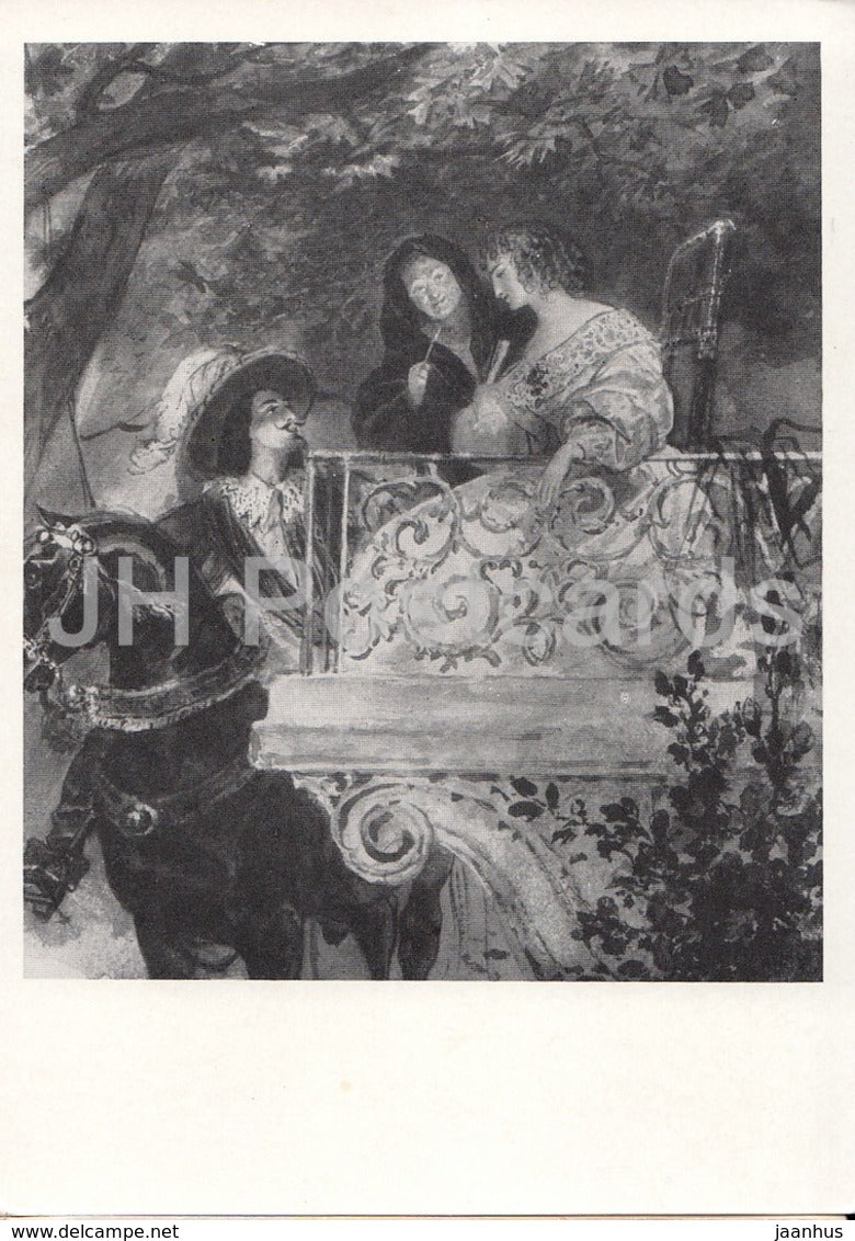 painting by K. Bryullov - Ladies on the balcony - Russian art - 1960 - Russia USSR - unused - JH Postcards