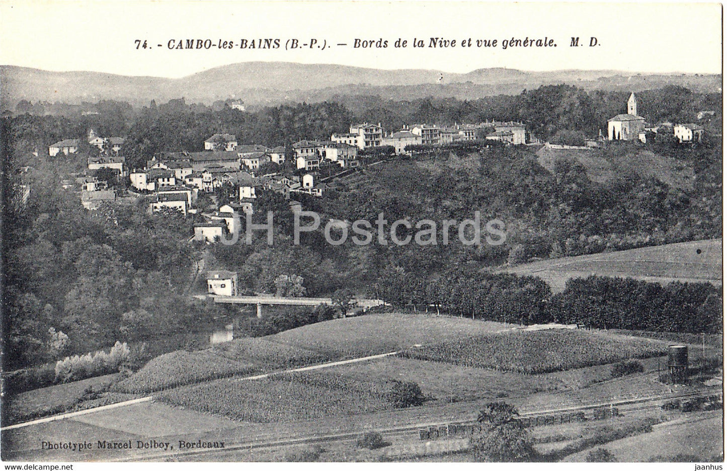 Cambo les Bains - Bords de la Nive et vue generale - 74 - old postcard - France - unused - JH Postcards