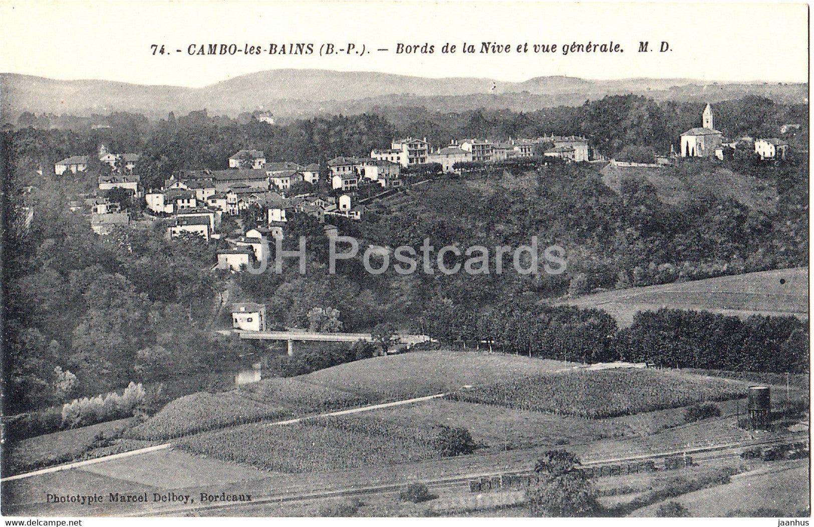 Cambo les Bains - Bords de la Nive et vue generale - 74 - old postcard - France - unused - JH Postcards