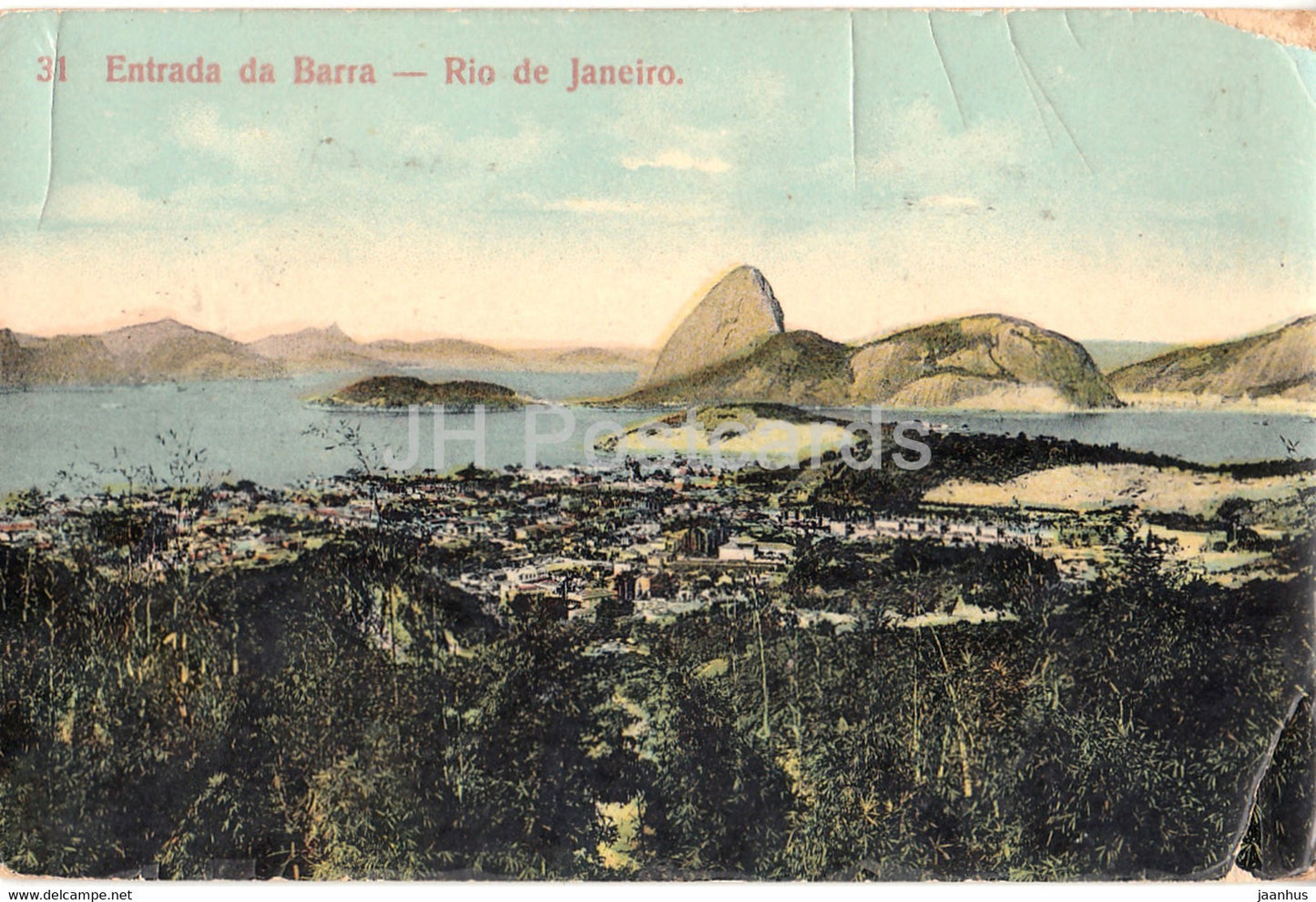 Rio de Janeiro - Entrada da Barra - 31 - old postcard - Brazil - used - JH Postcards
