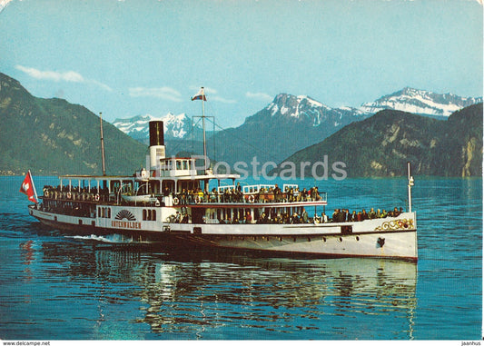 Vierwaldstattersee - Schiff Unterwalden - passenger ship - steamer - 1985 - Switzerland - used - JH Postcards