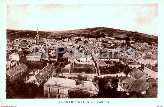 Ay Champagne et ses Coteaux - general view - old postcard - France - unused - JH Postcards