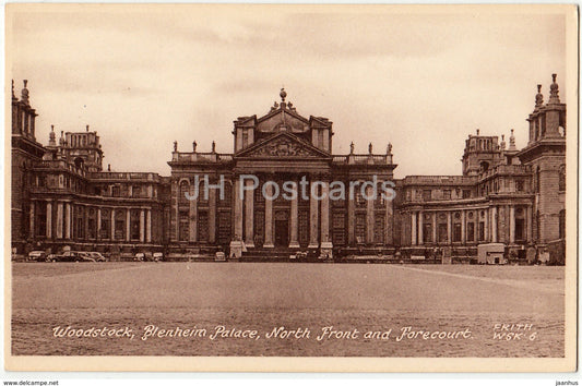 Blenheim - Woodstock - Blenheim Palace - North Front and Forecourt - 1952 - United Kingdom - England - used - JH Postcards