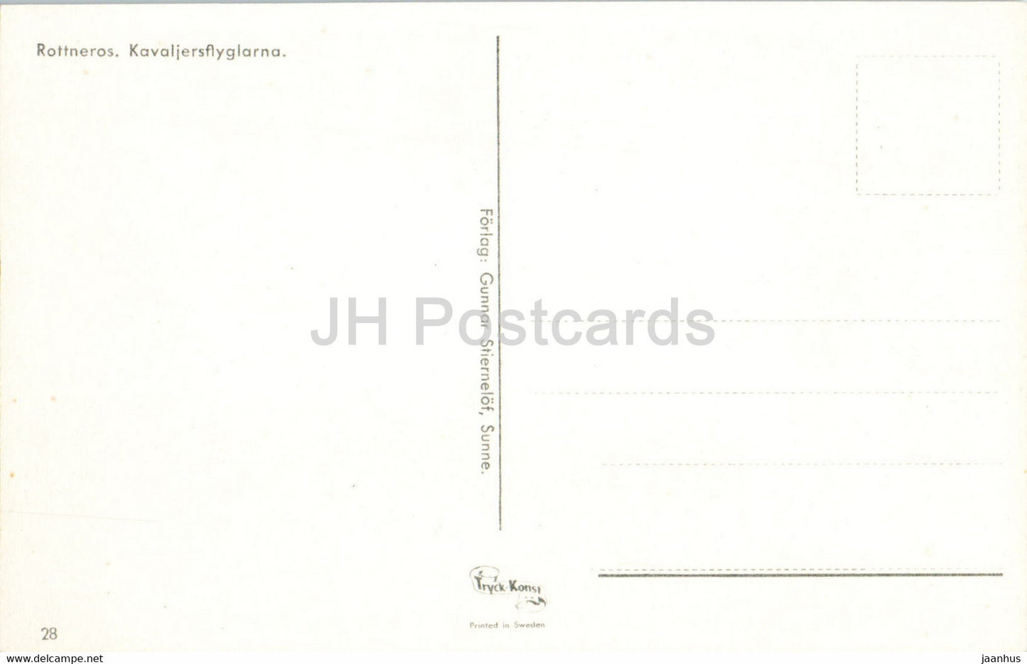 Rotternos - Kavaljersflyglarna - old postcard - Sweden - unused