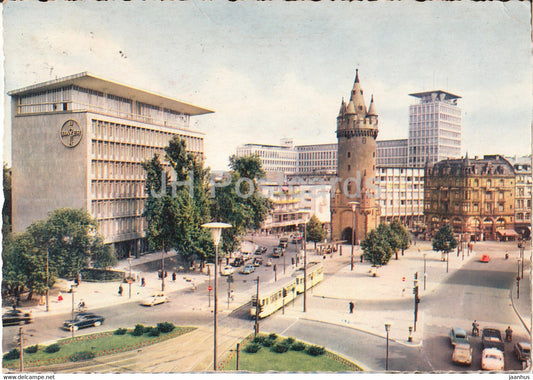 Frankfurt am Main - Am Eschenheimer Turm - tram - 1959 - Germany - used - JH Postcards