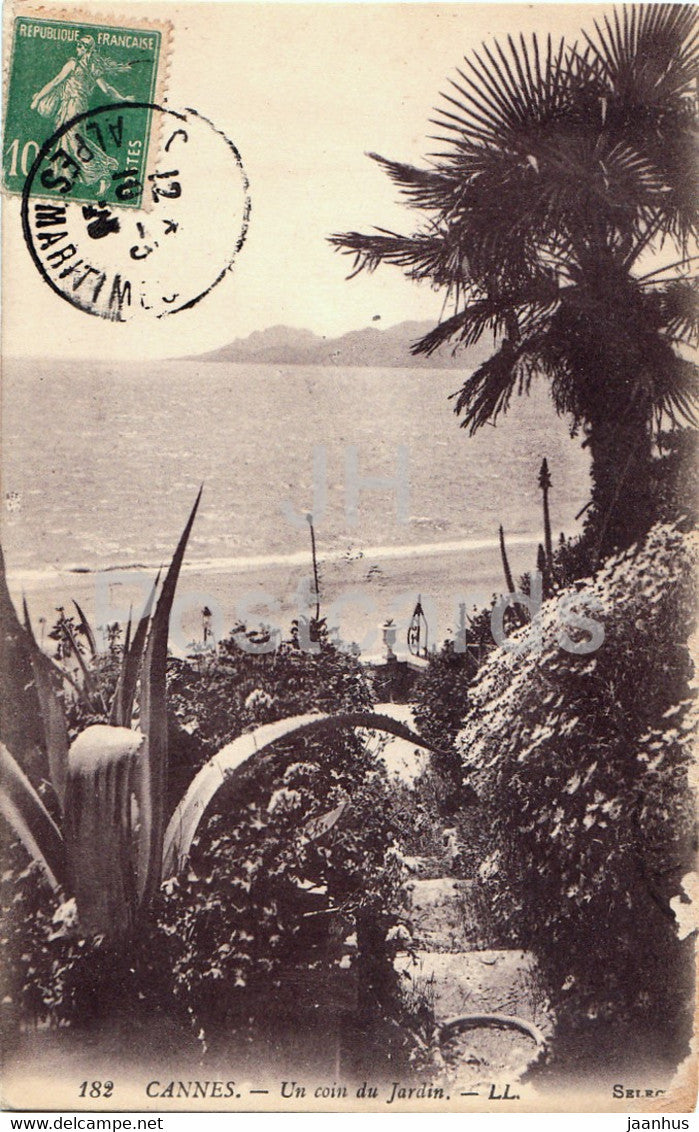 Cannes - Un coin du Jardin - 182 - old postcard - 1923 - France - used - JH Postcards