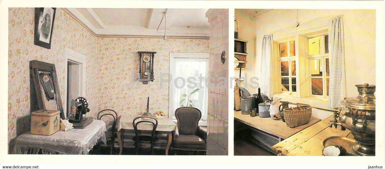 Tsiolkovsky House dining room - kitchen- State Museum of the History of Cosmonautics - 1984 - Russia USSR - unused - JH Postcards