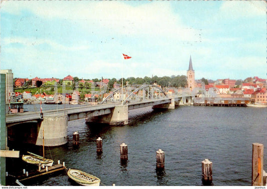 Sonderborg - Alssund med Christian X Bro - bridge - 1963 - Denmark - used - JH Postcards