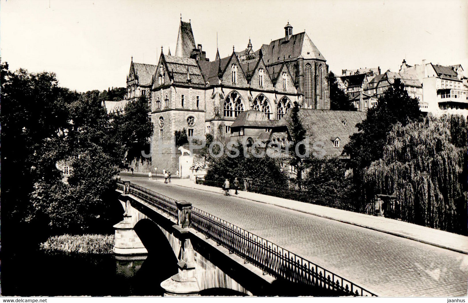 Marburg a d Lahn - bridge - old postcard - Germany - unused - JH Postcards