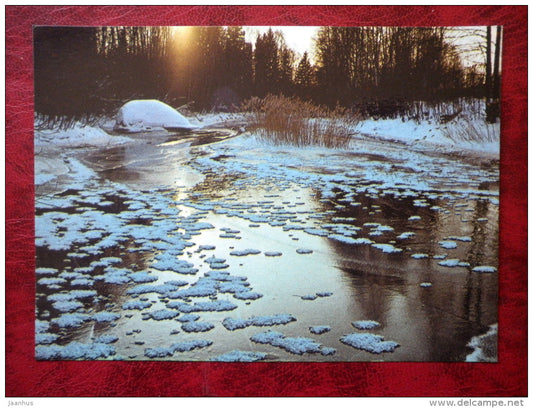 Winter view - river - 1985 - Estonia - USSR - unused - JH Postcards