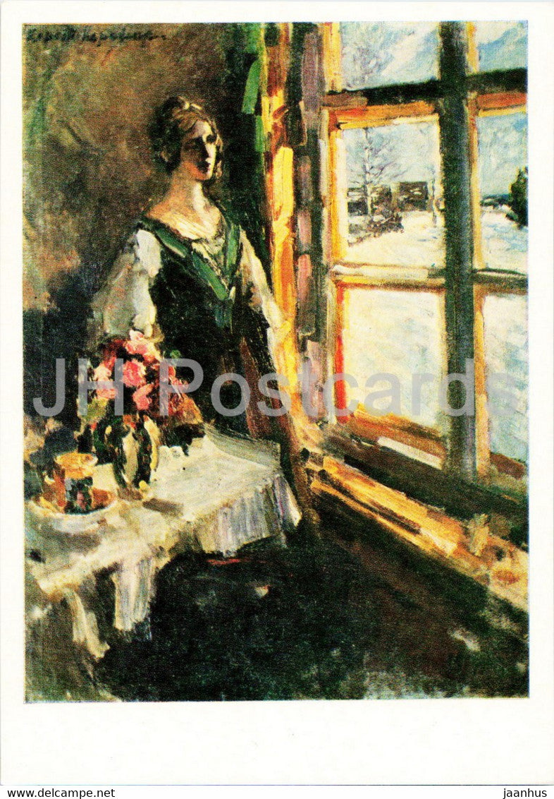 painting by K. Korovin - Artist's workshop in Okhta - Russian art - 1975 - Russia USSR - unused - JH Postcards