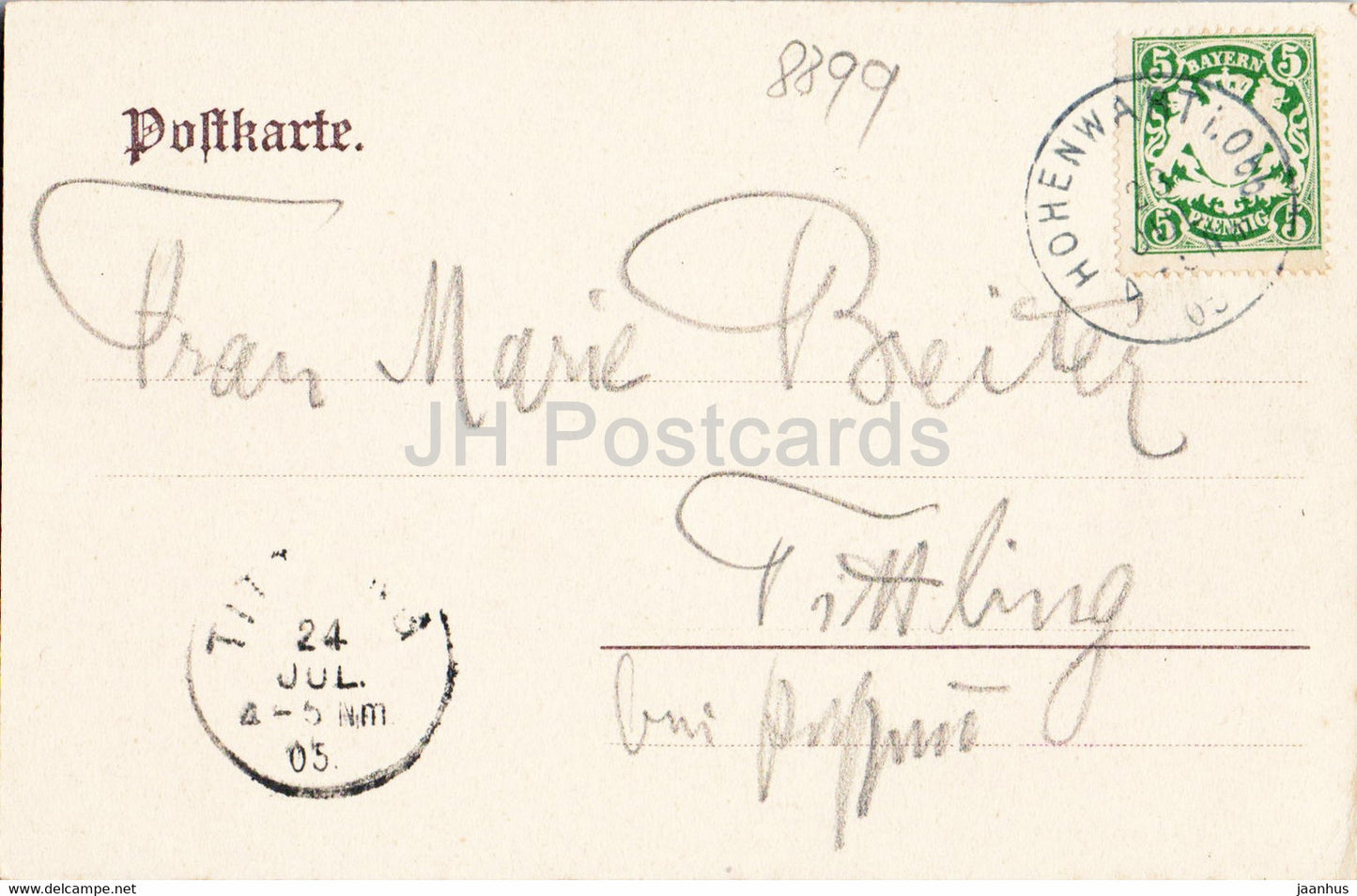 Klosterberg b Hohenwart Obb - old postcard - 1905 - Germany - used