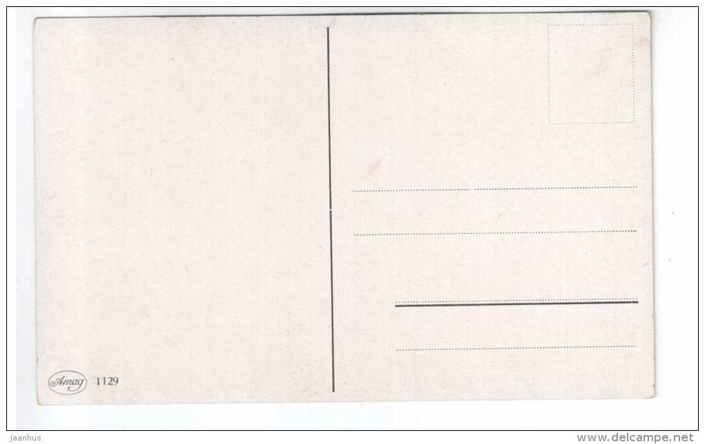 illustration by Fiebiger - road trees - Amag 1129 - old postcard - unused - JH Postcards