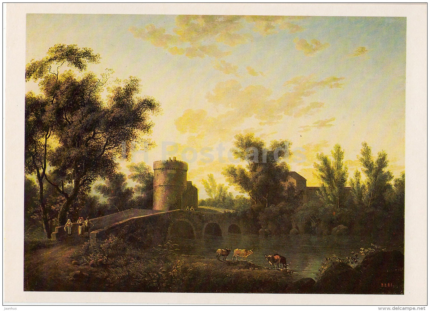 painting by A. Martynov - Ponte Lucano on the road from Rome to Tivoli - Russian art - 1987 - Russia USSR - unused - JH Postcards