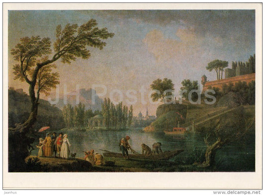 painting by Claude Joseph Vernet - The Lake , 1785 - French art - Russia USSR - 1979 - unused - JH Postcards