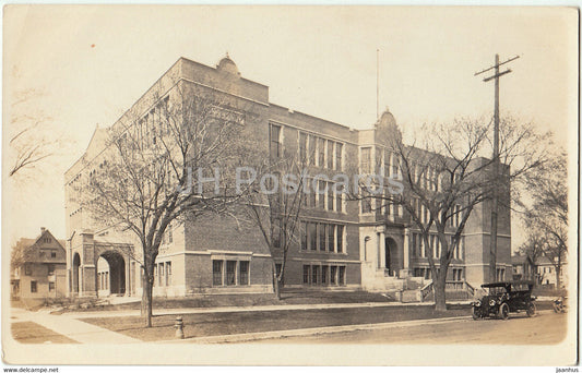 Old Car - building - old postcard - Czech Republic - unused - JH Postcards