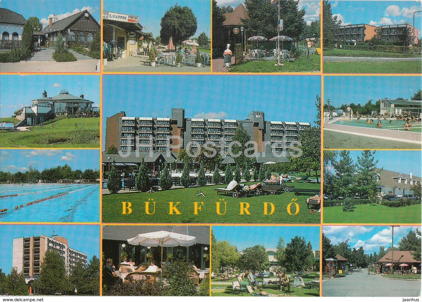 Bukfurdo - pool - hotel - street - multiview - 2001 - Hungary - used - JH Postcards