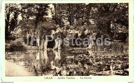 Lille - Jardin Vauban - La Grotte - cave - old postcard - France - used - JH Postcards