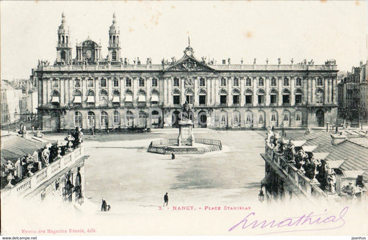 Nancy - Place Stanislas - 3 - old postcard - France - used - JH Postcards