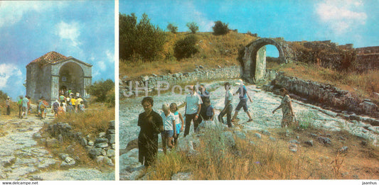 Bakhchisaray Palace Museum - The mausoleum Dzhanyke-hanum middle defensive wall - Crimea - 1981 - Ukraine USSR - unused - JH Postcards