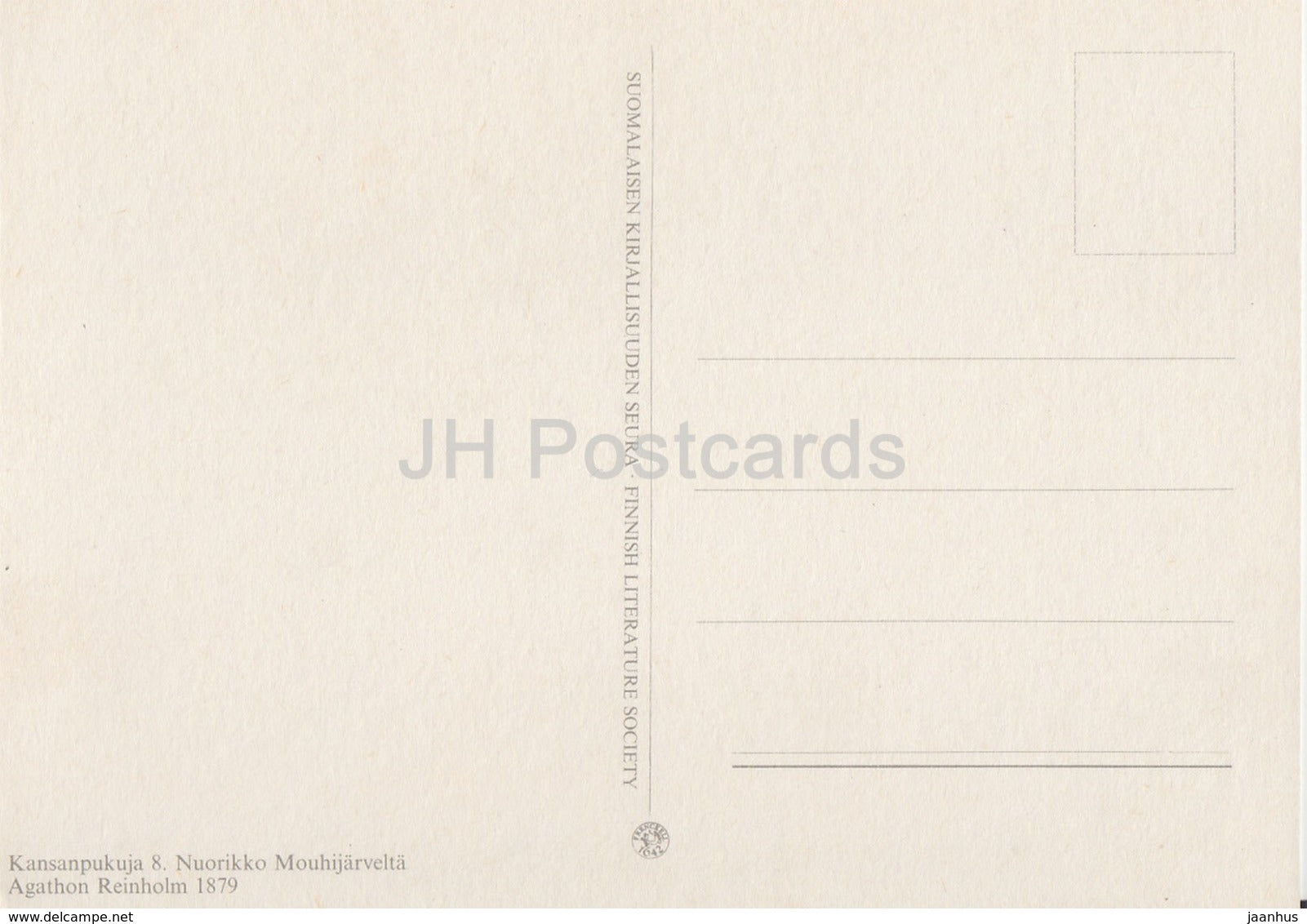 Young Woman from Mouhijärvi - Agathon Reinholm - Finnish folk costumes - reproduction - Finland - unused - JH Postcards