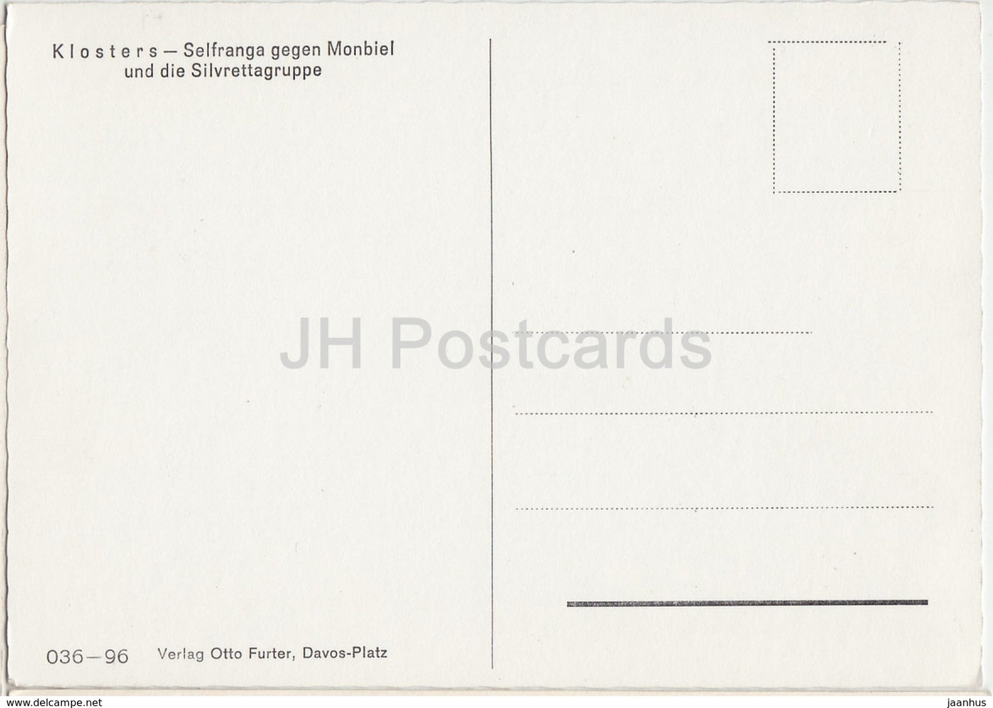 Klosters - Selfranga gegen Monbiel und die Silvrettagruppe - Switzerland - unused