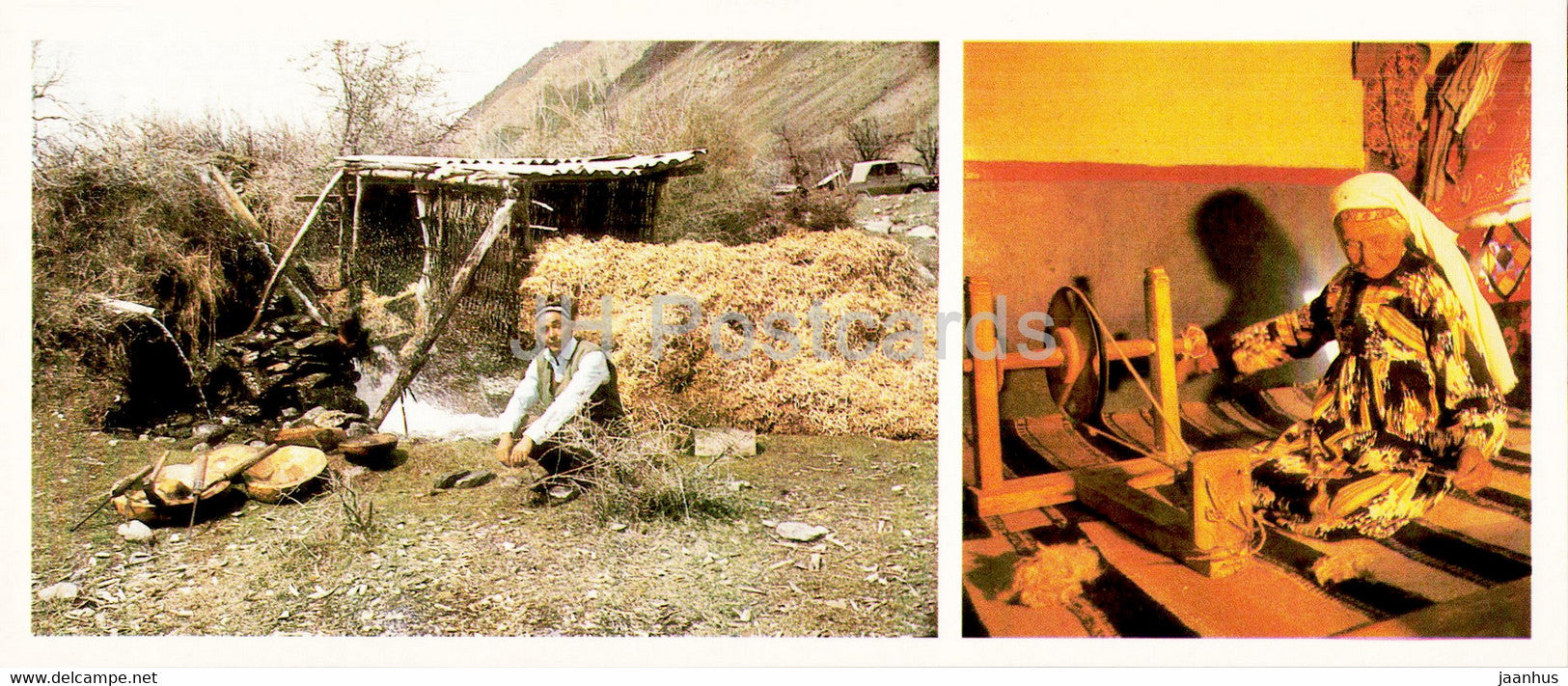 Pamir - Gorno-Badakhshan - wood carver - craftswomen of the Pamirs - dzhurab - 1985 - Tajikistan USSR - unused - JH Postcards