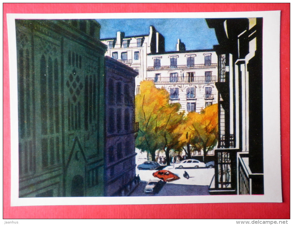 illustration by N. Dolgorukov - Marie-Rose street . Lenin`s apartment - Paris - 1974 - Russia USSR - unused - JH Postcards