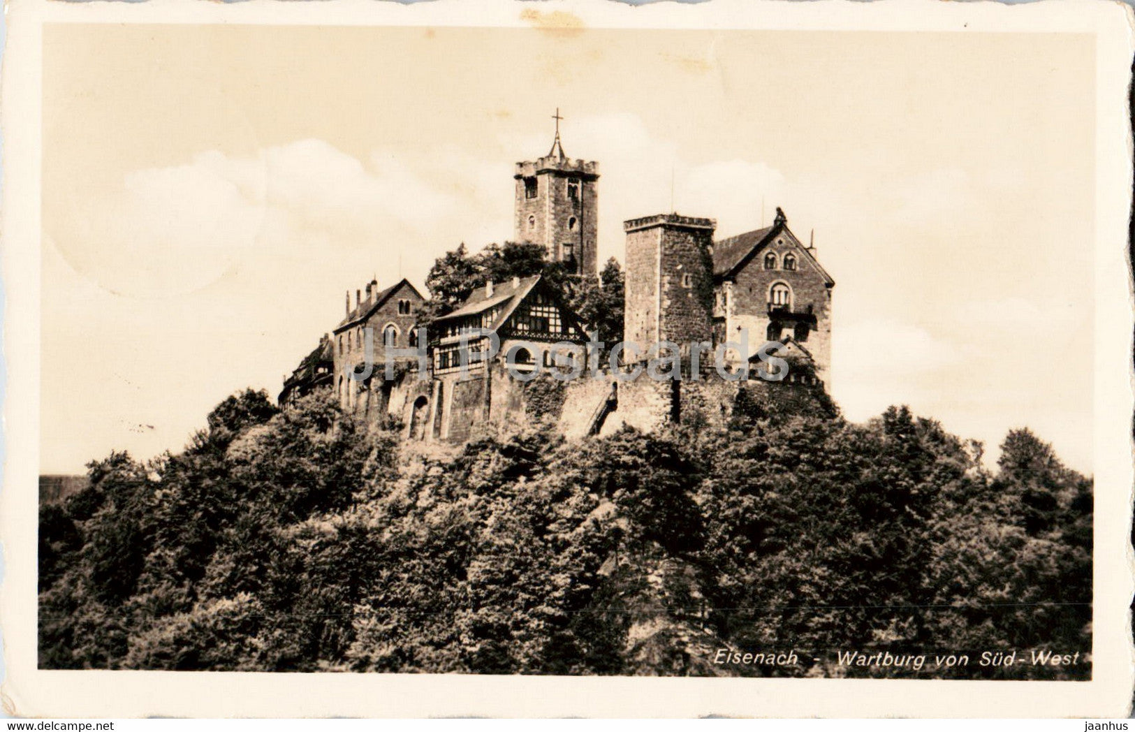 Eisenach - Wartburg von Sud West - old postcard - 1930s - Germany - used - JH Postcards