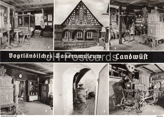 Vogtlandisches Bauernmuseum Landwust - Blockstube - Russkuche - Kammerwagen - Germany DDR - unused - JH Postcards