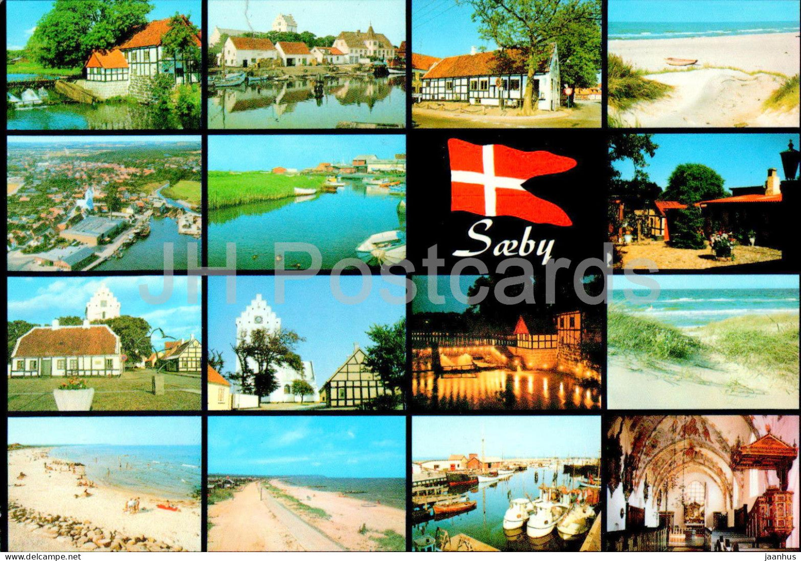 Saeby - flag - multiview - 569 - 1987 - Denmark - used - JH Postcards