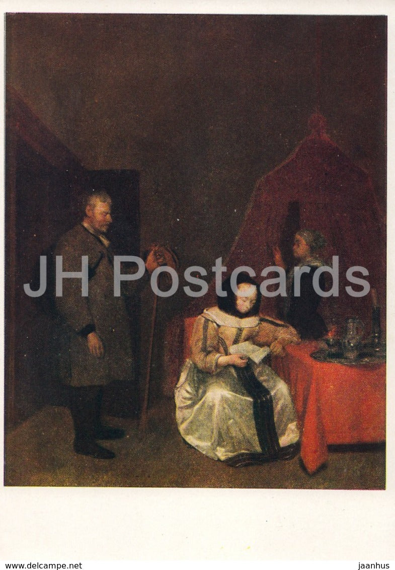 painting by Gerard ter Borch - The Letter - Dutch art - 1959 - Russia USSR - unused - JH Postcards